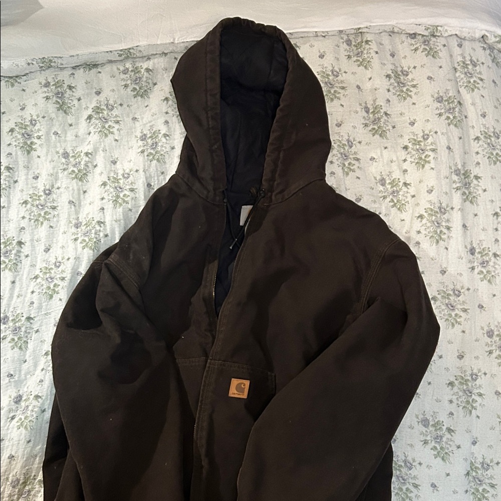 Carhartt Men's Dark Brown Hooded Performance Jacket